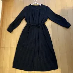 値下げ⭐︎レプシム⭐︎ ネイビー ストライプ 長袖ワンピース