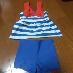 子供 水着 セパレート 110 リボン ストライプ キッズフォーレ