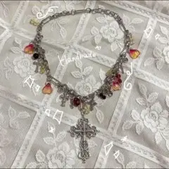 y2k クロス 十字架 チェーンネックレス【ハンドメイド】