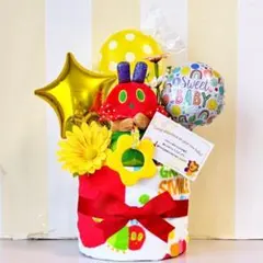 ○出産祝いに大人気！はらぺこあおむし ティーザーチャイム豪華おむつケーキ