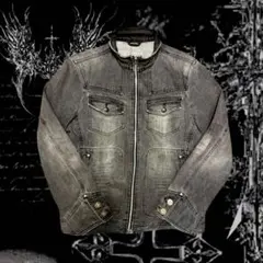 00s archive black denim jacket opium Y2K