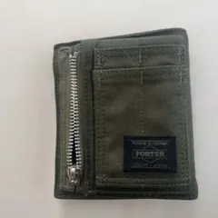 ク*。様 PORTER オリーブグリーン 二つ折り財布