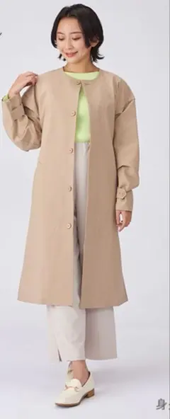 KEYUCA 晴雨兼用　ノーカラーコート