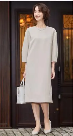 自由区【洗える】ライトダブルクロス ワンピース 未使用品 38サイズ