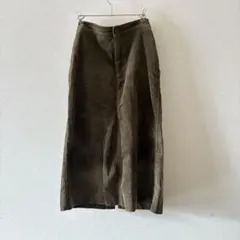 UNIQLO オリーブ コーデュロイ ロングスカート 膝丈 ユニクロ レディース