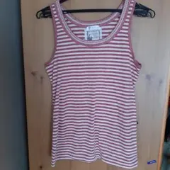 ＊TK＊ 杢レッドとベージュのボーダーの タンクトップ＊