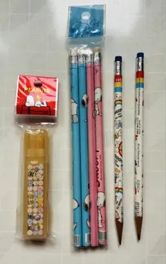平成レトロ　スヌーピー 文房具セット 消しゴム付きHB鉛筆 ペンタイプ消しゴム
