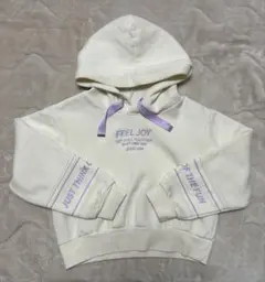 フード付きクリーム色パーカー 150cm