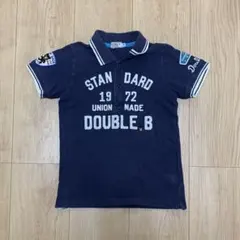 【匿名配送】ミキハウス ダブルB ポロシャツ 110 ネイビー ワッペン