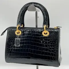 【新品未使用】【JRA認定】SANPO 三宝 シャイニングクロコ ハンドバッグ