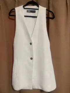 ZARA レディース 白ベスト ジレ 春