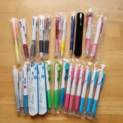 【新品】ボールペン まとめ売り 23本セット＋蛍光ペン1本