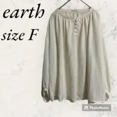 earth プルオーバー シフォンシャツ 白 ホワイト ブラウス 春No.126のサムネイル