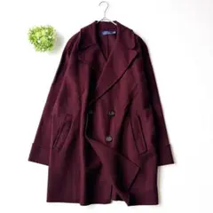 ポロラルフローレン　ウールブレンド　トレンチコート　ボルドー　サイズM