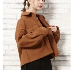 新品未使用 INGNI(イング)フェイクウールショートCPOシャツ