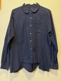 CHEVAL plus リネン 長袖ブラウス NAVY - メルカリ