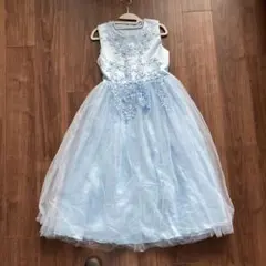 160cm水色 フォーマル ピアノ発表会ドレス