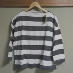 【新品未使用】無印良品　ドロップショルダーTシャツ　チャコールグレー　M〜L