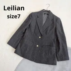 レリアン ▶ テーラードジャケット 7号 グレー ストライプ 冬 ウール100%