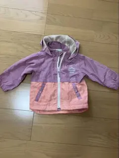 BEAMS mini フード付きアウター ピンク/パープル