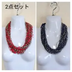 【新品】超軽量 マグネット ネックレス 2点セット 赤 青 ダンス 発表会のサムネイル