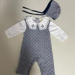 モイモルン　ロンパース　ボンネ付き　80