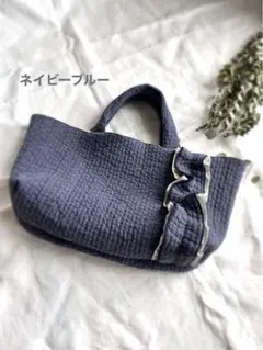 《受注制作》　オトナ可愛い♡ヌビ生地　フリルトートバッグ