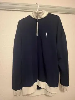 U.S. POLO ASSN. ハーフジップトレーナー L ネイビー
