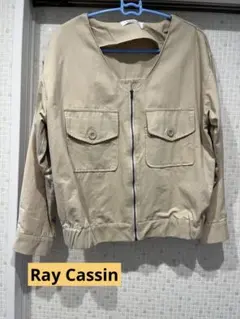 RAY CASSIN ベージュ ノーカラージャケット