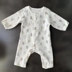 アカチャンホンポ　赤ちゃん　カバーオール　白　動物柄