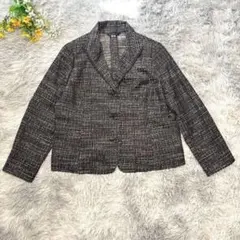 テーラードジャケット　【F】　ブラック　ジャガード　ミセス　日本製　コレット