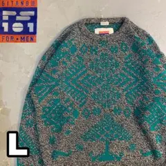 4WE395 Gitano For Men 総柄 アクリルニット