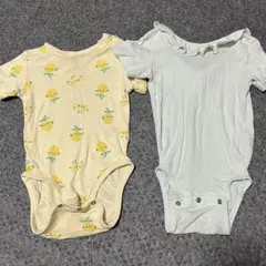 レモン柄ロンパース　フリル付きロンパース　セット　H&M ベビー服　80