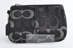 COACH コーチ シグネチャー ポーチ ブラック 小物入れ