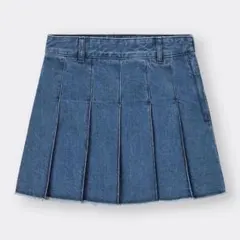 GUデニム プリーツスカート