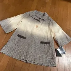 チェック柄五分袖チュニック