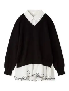 LILYBROWN シャツドッキングフリルミニワンピース