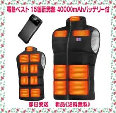 電熱ベスト ヒーターベスト 15箇所発熱 40000mAhバッテリー付