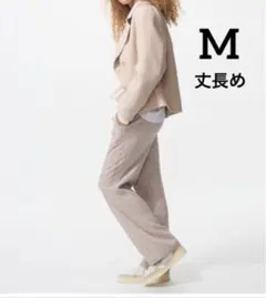 UNIQLO ウォッシャブルニットケーブルパンツ(丈長め) M