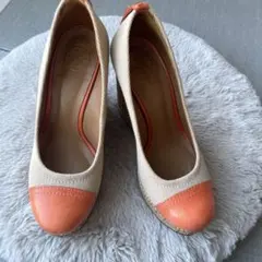 TORY BURCH キャンバス ウェッジソール パンプス 5.5のサムネイル