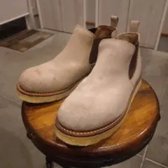 ベージュ スエード サイドゴアブーツ