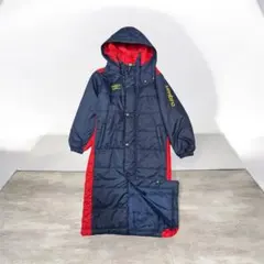 umbro アンブロ ベンチコート ダウン フード付き ネイビー レッド 140