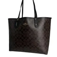 【極美品】COACH トートバッグ　シグネチャー　ブラウン　リバーシブル　コーチ
