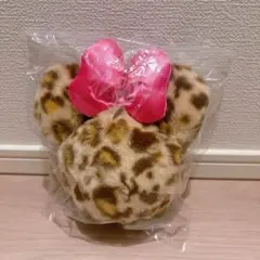 ディズニー　ミニー　ヒョウ柄ファーキーホルダーポーチ