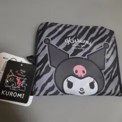 KUROMI ゼブラ柄 エコバッグ 新品未使用　ブラック×グレー