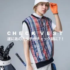 美品ANTIQUAGOLF×STCHcheck logo vestゴルフベスト - メルカリ