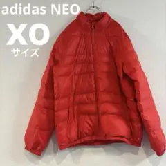 adidas NEO レッド ダウンジャケット XOサイズ　冬　ポケット　ロゴのサムネイル