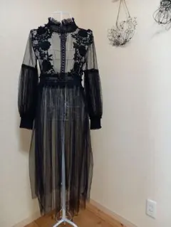 【GRL】グレイル、チュールワンピース黒