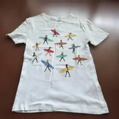 プチバトー　サーフボードを持った人々 プリントTシャツ ホワイトのサムネイル