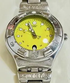 Swatch スウォッチ 腕時計 イエロー文字盤 ステンレスベルト